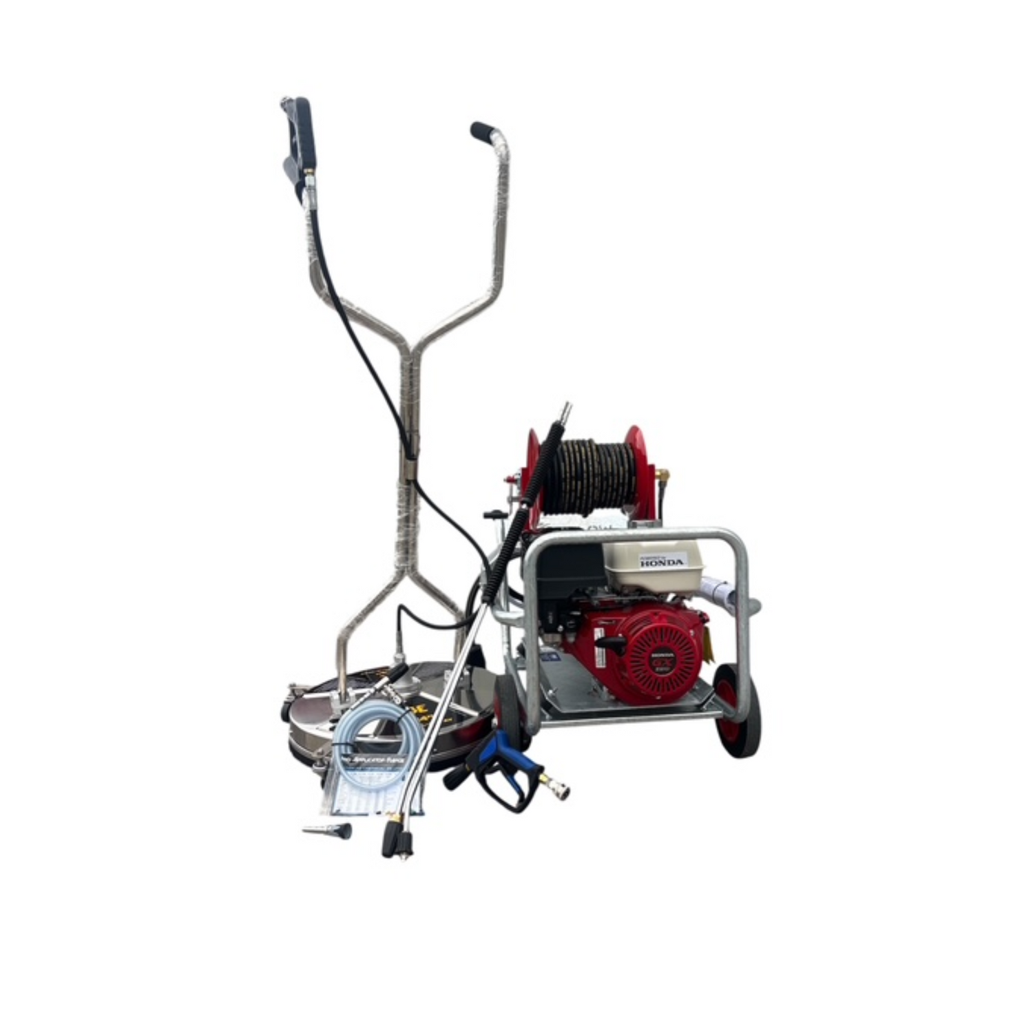 Honda GX390 Galvanized Frame with Reel - Professional Pressure Washer Bundle