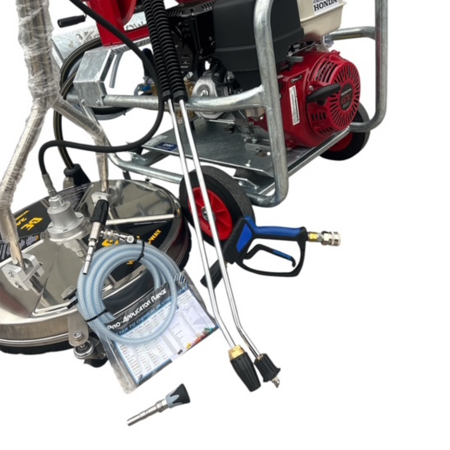 Honda GX390 Galvanized Frame with Reel - Professional Pressure Washer Bundle