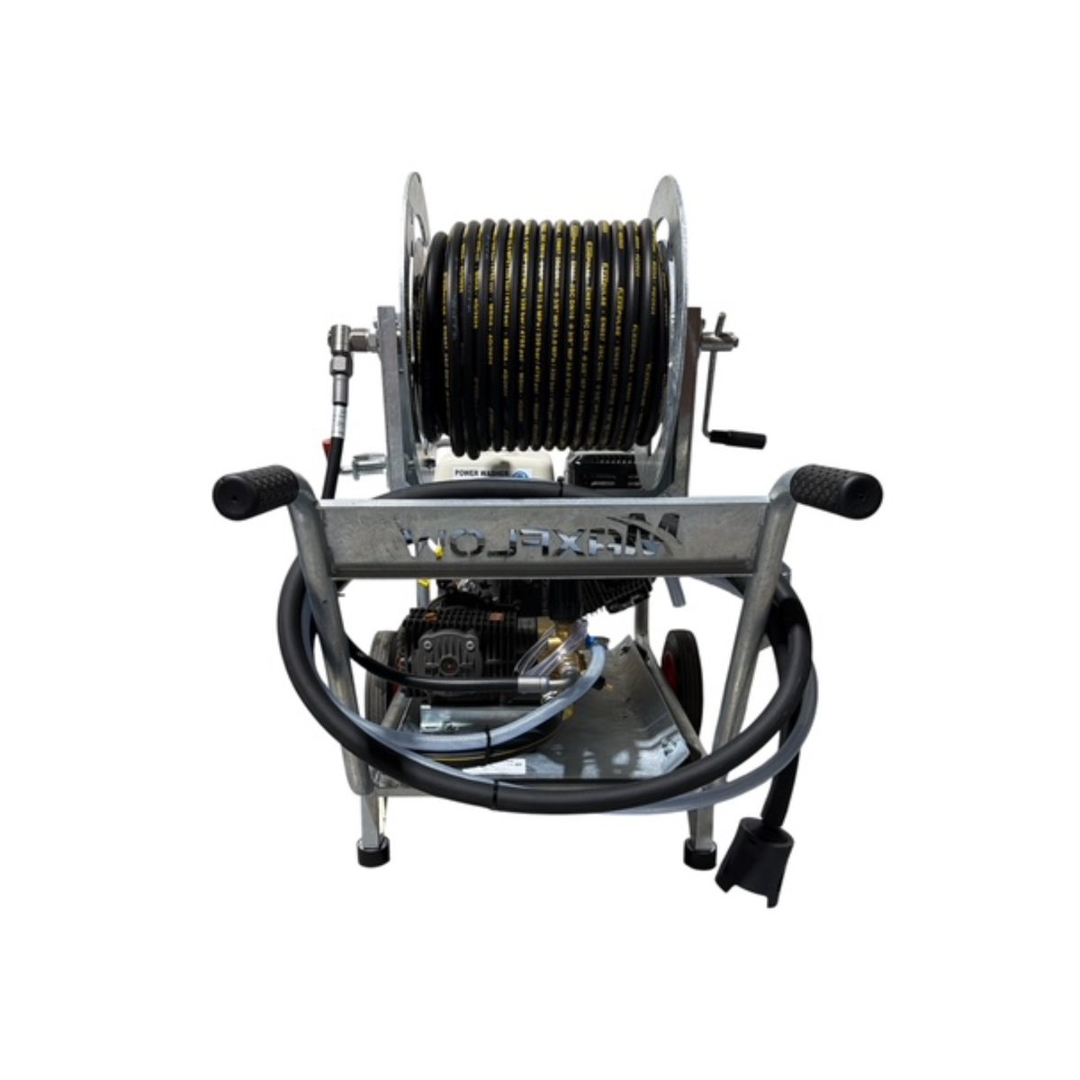 Honda GX390 21Lpm / 3000Psi Petrol Pressure Washer - Fully Galvanized Frame & 40Mtr Reel - Interpump Pump
