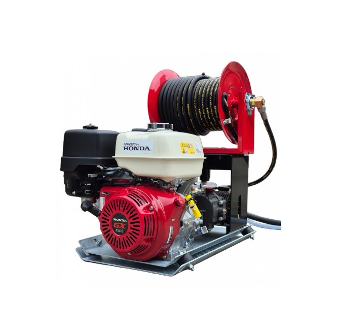 Honda GX390 21Lpm / 3000Psi Skid Plate Pressure Washer with reel - Comet Pump