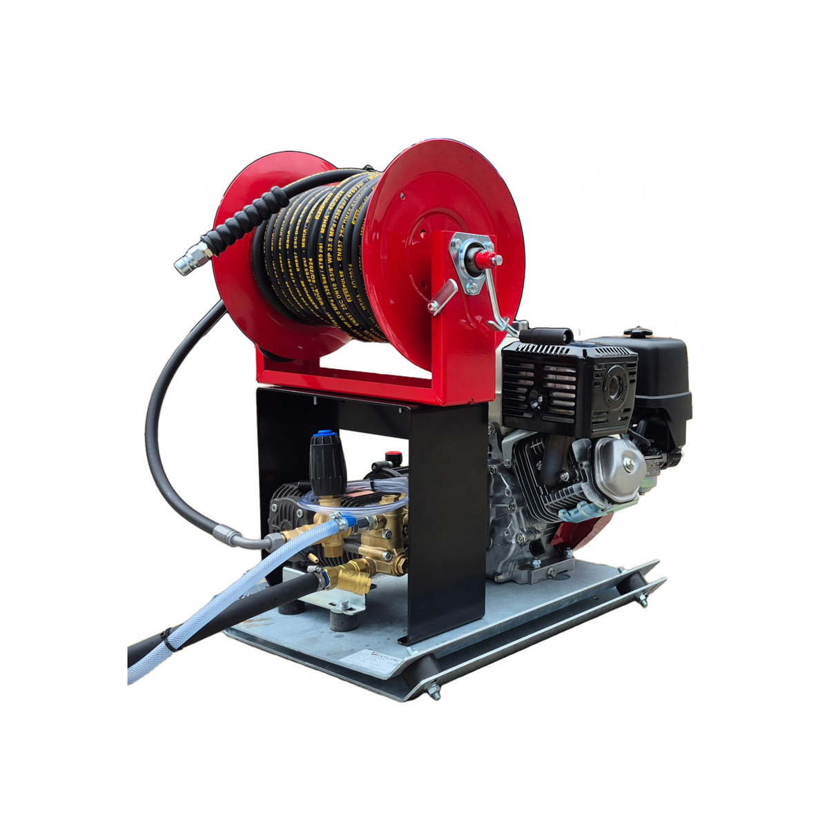 Honda GX390 Electric Start Skid Plate Pressure Washer with Reel