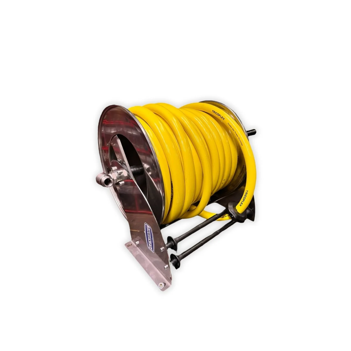 25 Metre 1" Stainless Steel Manual Washdown Hose Reel with Hose