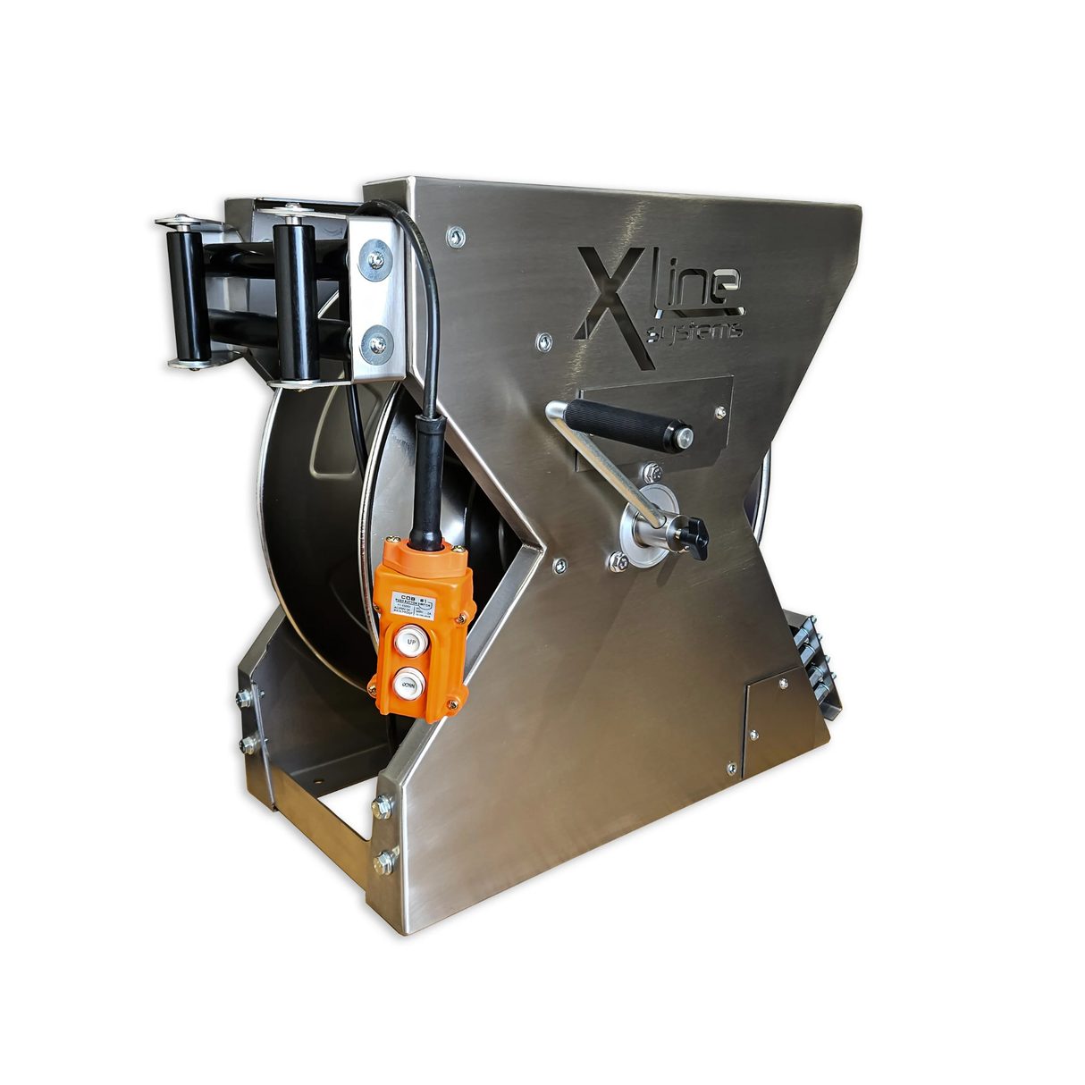 X-Line 12Volt Electric Stainless Steel Hose Reel with Guide Rollers & Hose