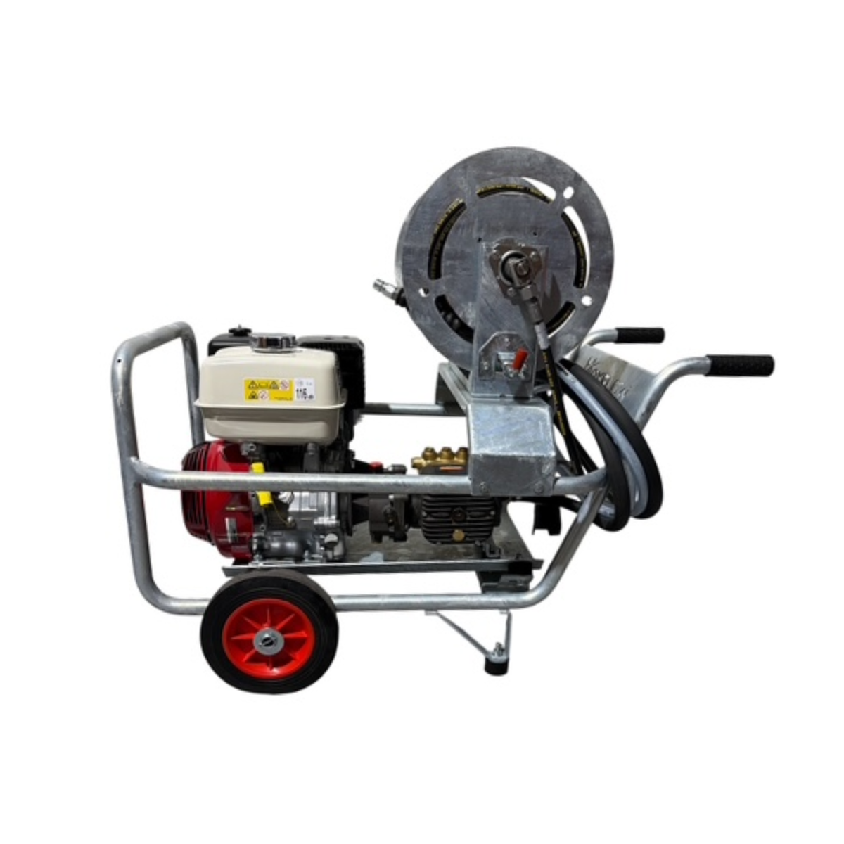 Honda GX390 21Lpm / 3000Psi Petrol Pressure Washer - Fully Galvanized Frame & 40Mtr Reel - Interpump Pump