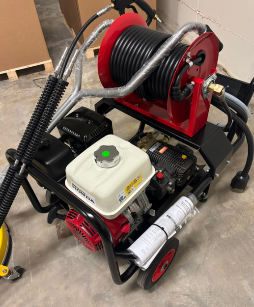 Honda GX390 Pressure Washer with Reel - Surface Cleaning Bundle