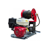 Honda GX390 Electric Start Skid Plate Pressure Washer with Reel