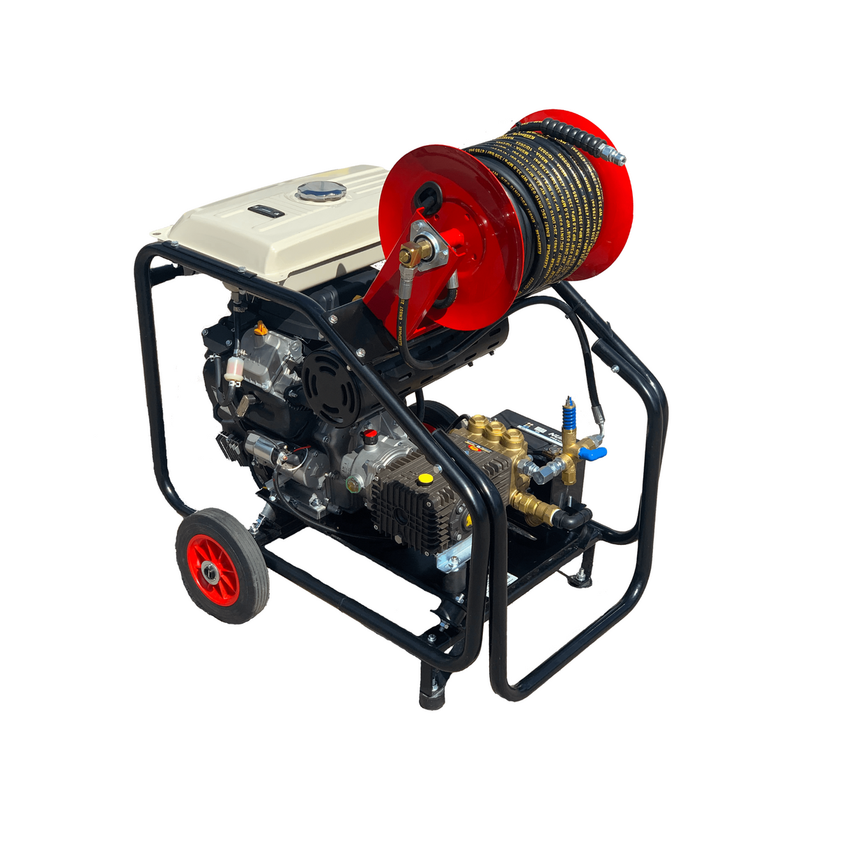 Loncin 764cc Twin Cylinder 41Lpm Interpump Industrial Pressure Washer with 40Mtr Reel